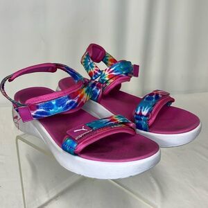 PUMA PINK SANDALS WITH TIE DYE STRAPS FTL-11-107